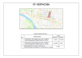 График проведения работ и перекрытия улиц на ул. Некрасова