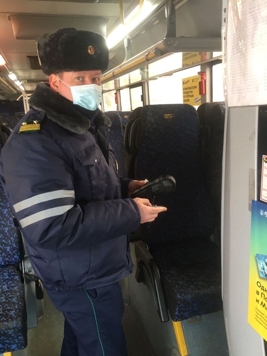 Инспекторы АПИ проверили соблюдение финансовой дисциплины и «масочного» режима в автобусах Одинцово, Февраль