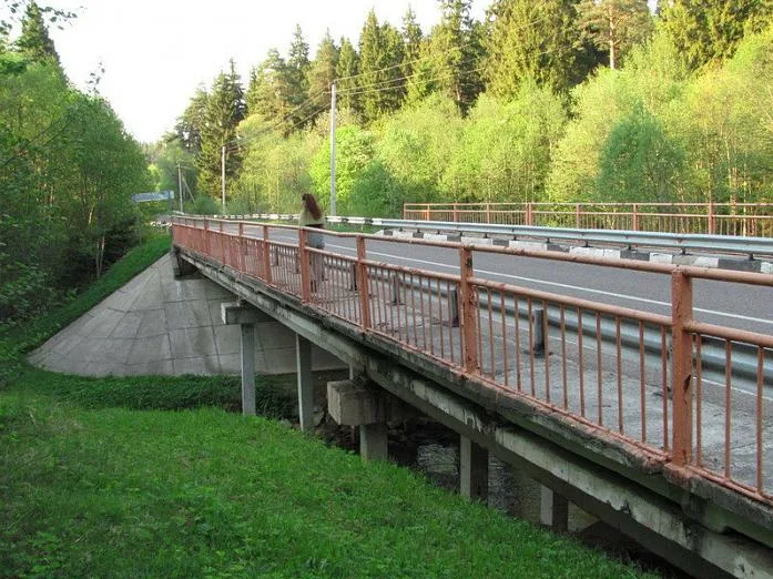 Деревянный мост через реку Сторожку, фото, Февраль