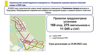 План строительства линий наружного освещения