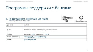 Подробная презентация обо всех мерах федеральной поддержки бизнесу, часть 10