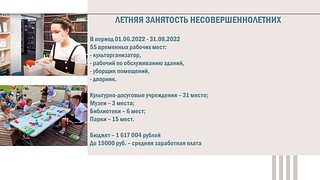 Летняя занятость несовершеннолетних
