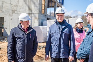 Ход строительства садика на 330 воспитанников в Кубинке проверил глава Одинцовского округа Андрей Иванов