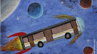 Рисунок на конкурс «Нарисуй свой космический автобус»