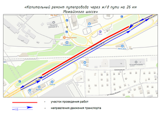 Местоположение эстакады на карте