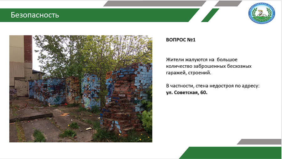 Безопасность, слайд 5, Заброшенные и бесхозные строения беспокоят жителей ТУ Голицыно