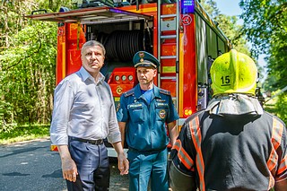 Командно-штабные учения в деревне Хлюпино посетил глава Одинцовского округа Андрей Иванов