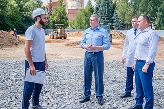 Глава округа Андрей Иванов проинспектировал ход строительства центра диспансеризации «Здоровье Подмосковью»