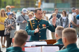 На Соборной площади Главного храма ВС РФ начнёт своё выступление визитная карточка Фестиваля «Спасская башня» — Центральный военный оркестр Министерства обороны Российской Федерации