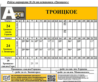 Рейсы от остановки «Троицкое»