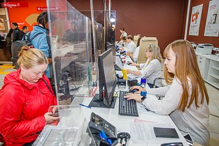 В МФЦ «Трехгорка» работают 6 окон. Общее количество оказываемых услуг составляет 358, в том числе онлайн — 239