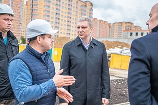 Ход работ на объекте проверил глава Одинцовского округа Андрей Иванов