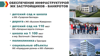 Обеспечение инфраструктурой ЖК застройщиков-банкротов