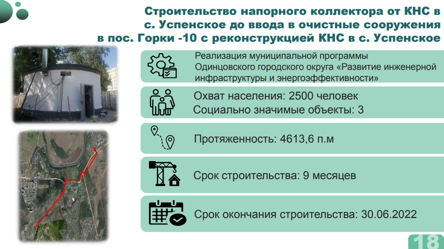 Объекты текст 4, В 2023 году в Одинцовском округе планируется строительство блочно-модульных очистных сооружений и реконструкция ВЗУ в Каринском