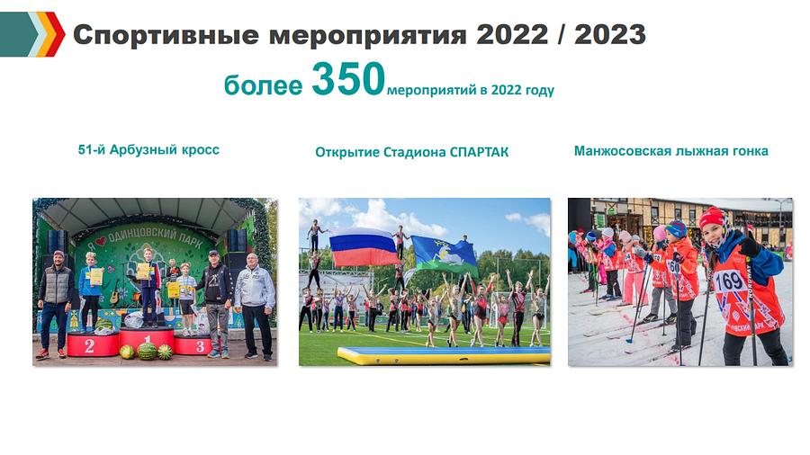 Спорт текст 2, На бюджетной основе в учреждениях спорта Одинцовского округа занимаются более 6500 детей