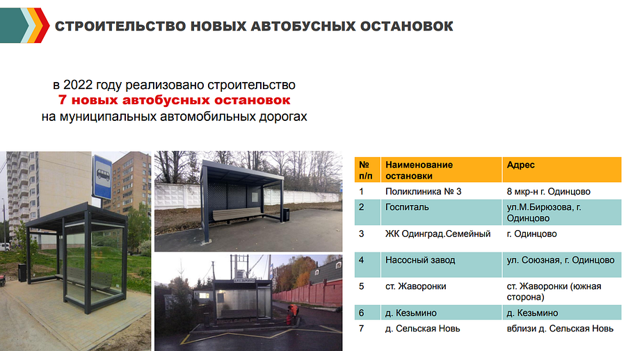 Строительство новых автобусных остановок, Ноябрь
