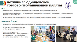 Потенциал Одинцовской торгово-промышленной палаты