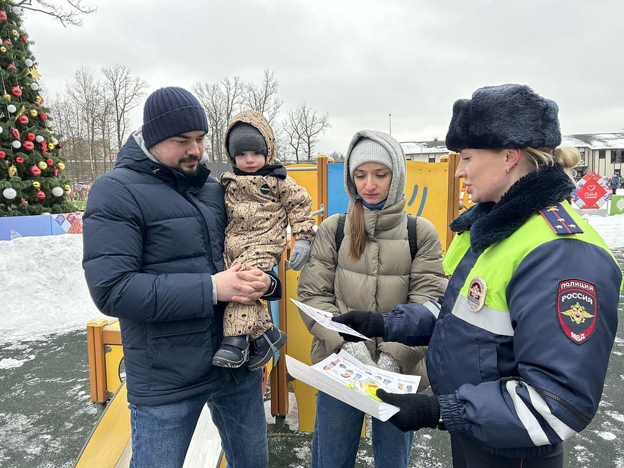 Сотрудники Одинцовской Госавтоинспекции провели беседы на детской игровой площадке, Февраль
