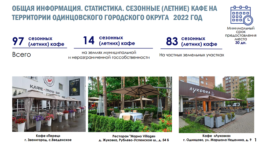 Кафе текст 1, В Одинцовском округе в 2023 году планируется открыть около 100 летних кафе