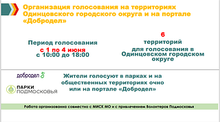 В Одинцовском округе 1 июня стартует голосование «Улучшаем парки Подмосковья вместе»