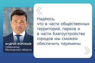 Андрей Воробьев: «Надеюсь, что и в части общественных территорий, парков и в части благоустройства городов мы также сможем обеспечить перемены»