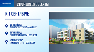 Образование: Строящиеся объекты