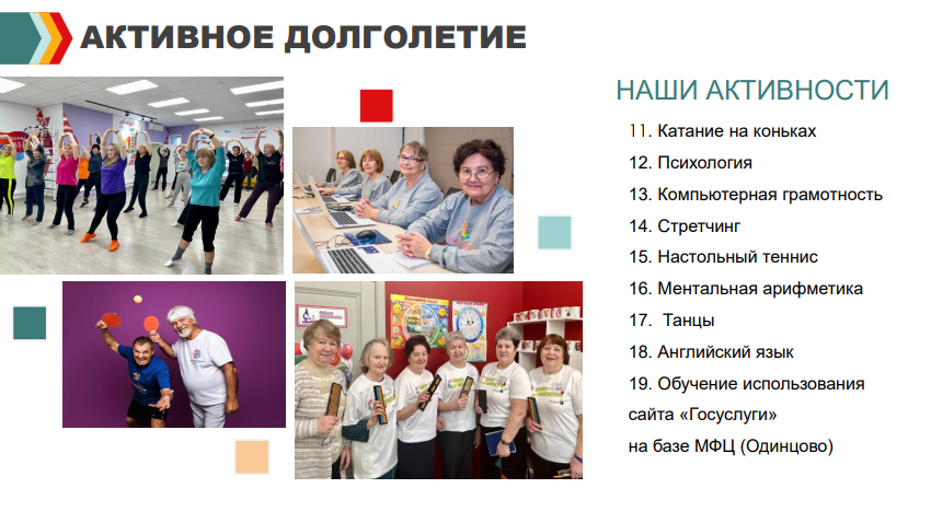 Долголетие текст 4, Число участников губернаторского проекта «Активное долголетие» в Одинцовском округе превысило 12,5 тысяч человек