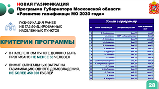 Новая газификация. Программа Губернатора Московской области «Развитие газификации МО 2030 года»