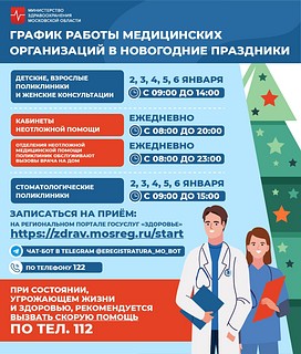 Жителей Одинцовского округа проинформировали о графике работы медучреждений в предстоящие праздники