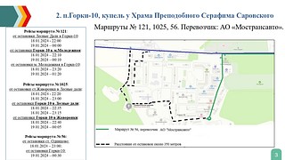 П. Горки-10, купель у Храма Преподобного Серафима Саровского. Маршруты № 121, 1025, 56