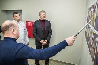 Ход капитального ремонта поликлиники в поселке Старый городок проверил глава Одинцовского округа Андрей Иванов