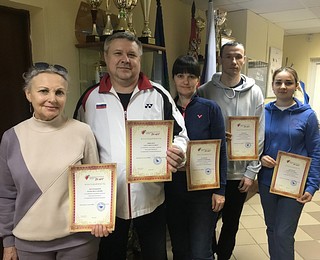 Одинцовских бадминтонистов наградили в связи с 25-летием Национальной федерации бадминтона России
