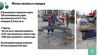 В Одинцовском округе проанализировали ход работ в рамках областного месяца чистоты и благоустройства