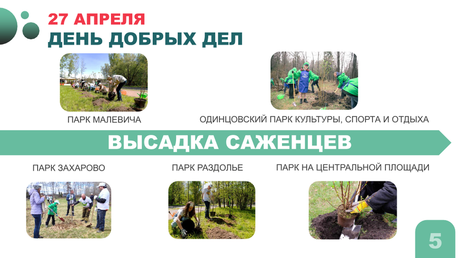 04 11 15 24 18, В парках Одинцовского округа высадят почти 600 саженцев в рамках акции «Добрые дела. Весна»