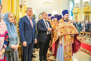 В воскресенье, 19 мая, в Неделю 3-ю по Пасхе, в Георгиевском соборе в Одинцово Божественную литургию совершил Патриарх Московский и всея Руси Кирилл. Его Святейшеству сослужили митрополит Крутицкий и Коломенский Павел, Патриарший наместник Московской митрополии; архиепископ Одинцовский и Красногорский Фома; епископ Балашихинский и Орехово-Зуевский Николай и другие представители духовенства. На богослужении присутствовал глава Одинцовского городского округа Андрей Иванов