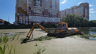 Очистка пруда в селе Юдино завершится до конца лета
