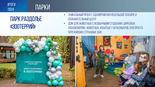 В парке «Раздолье» в октябре 2024 года был открыт уникальный центр «Зоотеррий», сочетающий в себе функции зоопарка и экспозиционно-просветительского центра