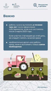БТИ Московской области напоминают садоводам, что с 1 марта 2025 года вступило в силу требование по освоению земельного участка в трёхлетний срок