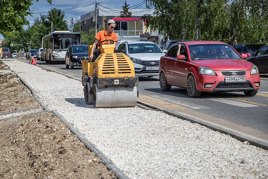 Тротуар текст 1, Обустройство тротуара на улице Советской в Голицыно продолжается в соответствии с графиком