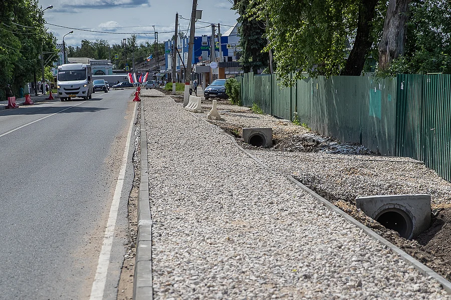 Тротуар текст 3, Обустройство тротуара на улице Советской в Голицыно продолжается в соответствии с графиком