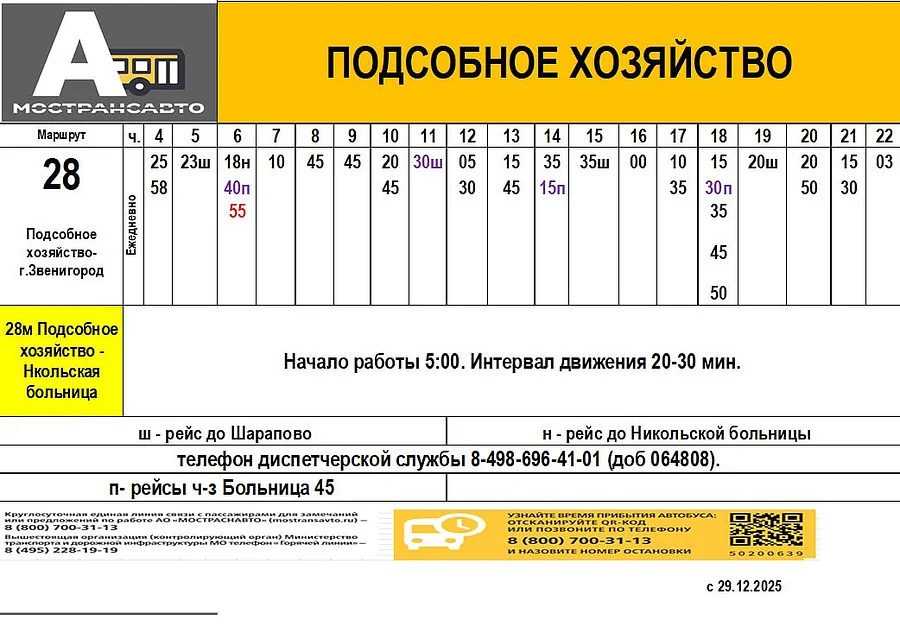 Маршрут текст 2 (5), На маршруте № 28 «Звенигород (ул. Украинская) — санаторий им. Герцена» появится дополнительная остановка «Больница № 45»