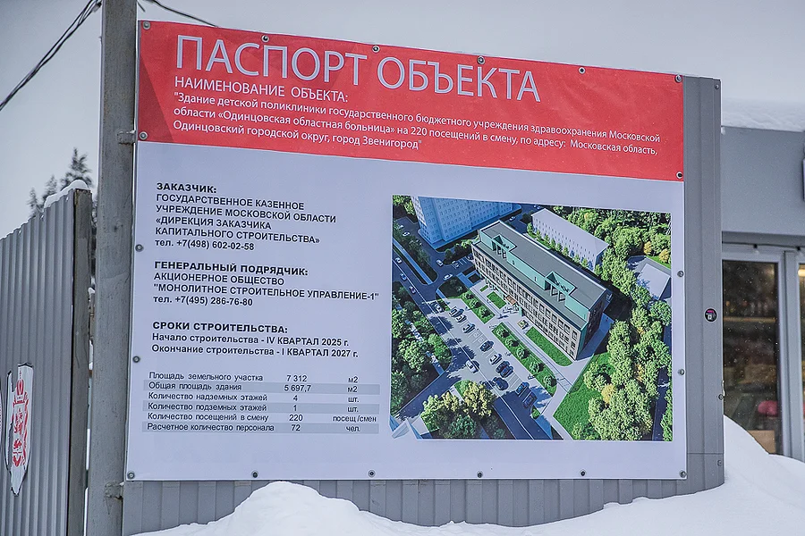 s, В Звенигороде идет подготовка к строительству новой детской поликлиники на 220 посещений в смену
