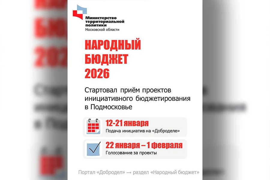 В Одинцовском городском округе стартовал конкурсный отбор проектов инициативного бюджетирования в 2026 году, Январь
