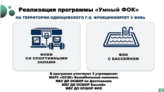 В Одинцовском округе продолжается реализация проектов «Умный ФОК» и «Умный ДК»
